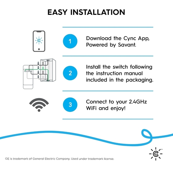Cync White Smart Ceiling Fan Switch - Picture 3 of 12